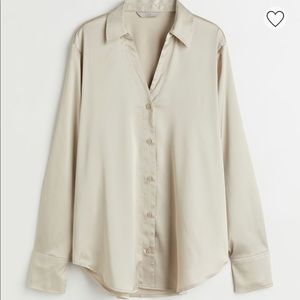 *New with tags* H&M v neck satin blouse button down shirt